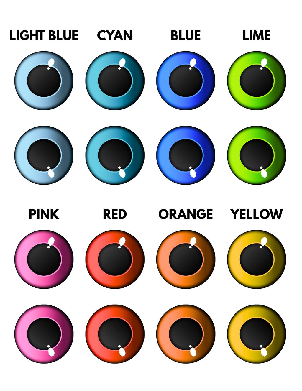 Fursuit eyes - 12 Colors // Sublimated PVC mesh
