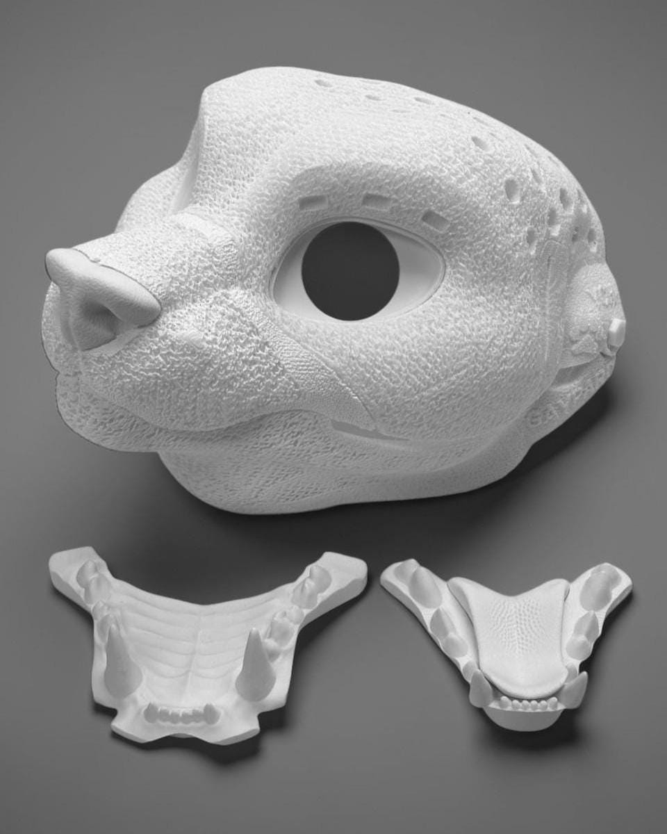Feline TPU Fursuit Headbase With Moving Jaw
