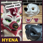 Hyena PLA Fursuit Headbase