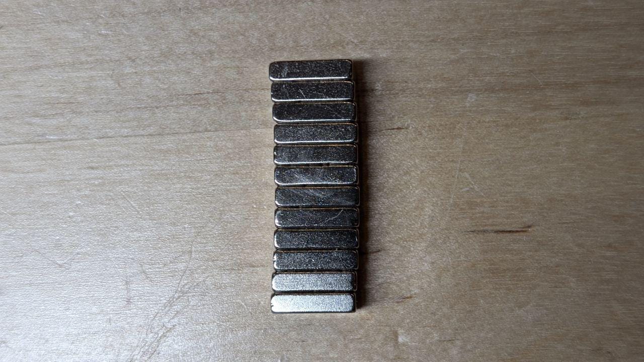 12 pcs - N52 Magnets 6x3x1.5mm for fursuits eyelids and crafts