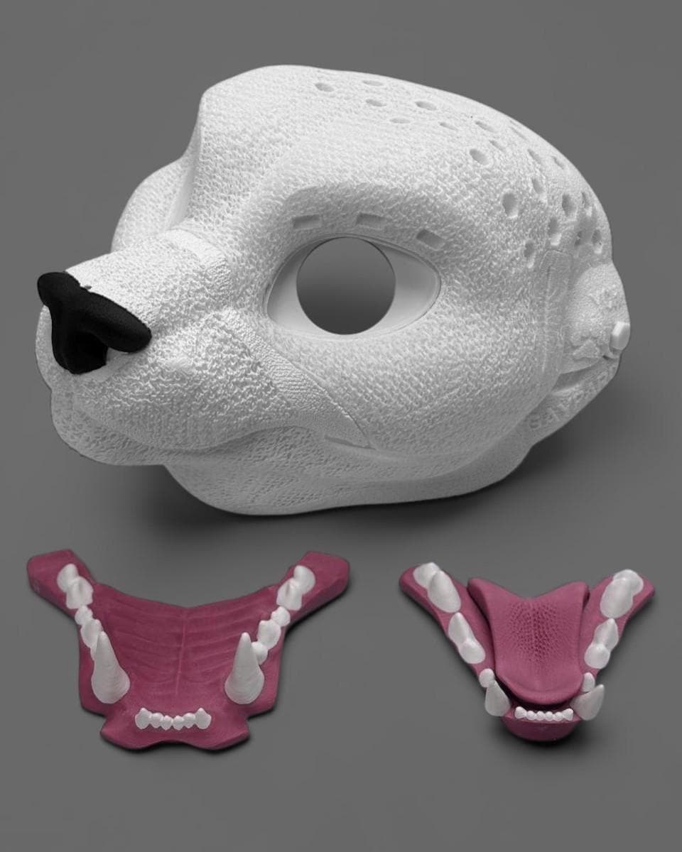 Feline TPU Fursuit Headbase With Moving Jaw
