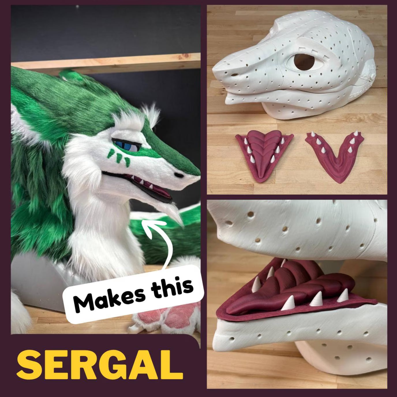Sergal Fursuit Headbase Kit with moving jaw